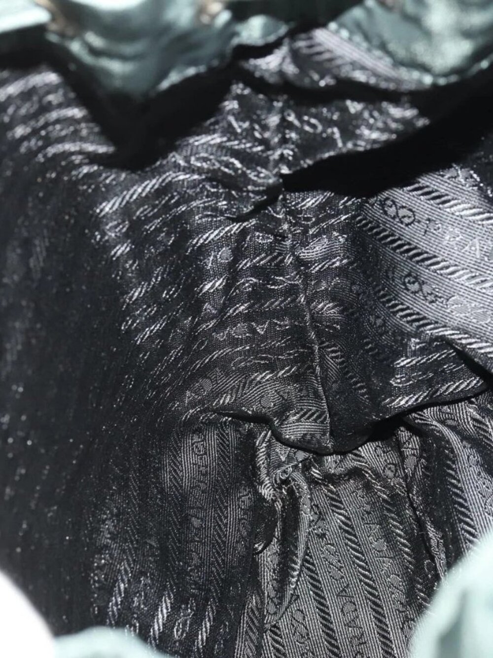 PRADA Backpack Nylon Green Silver Auth fm5140 - Picture 13 of 16